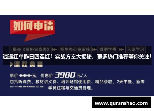 逍遥红单昨日四连红!实战方案大揭秘,更多热门推荐等你关注!
